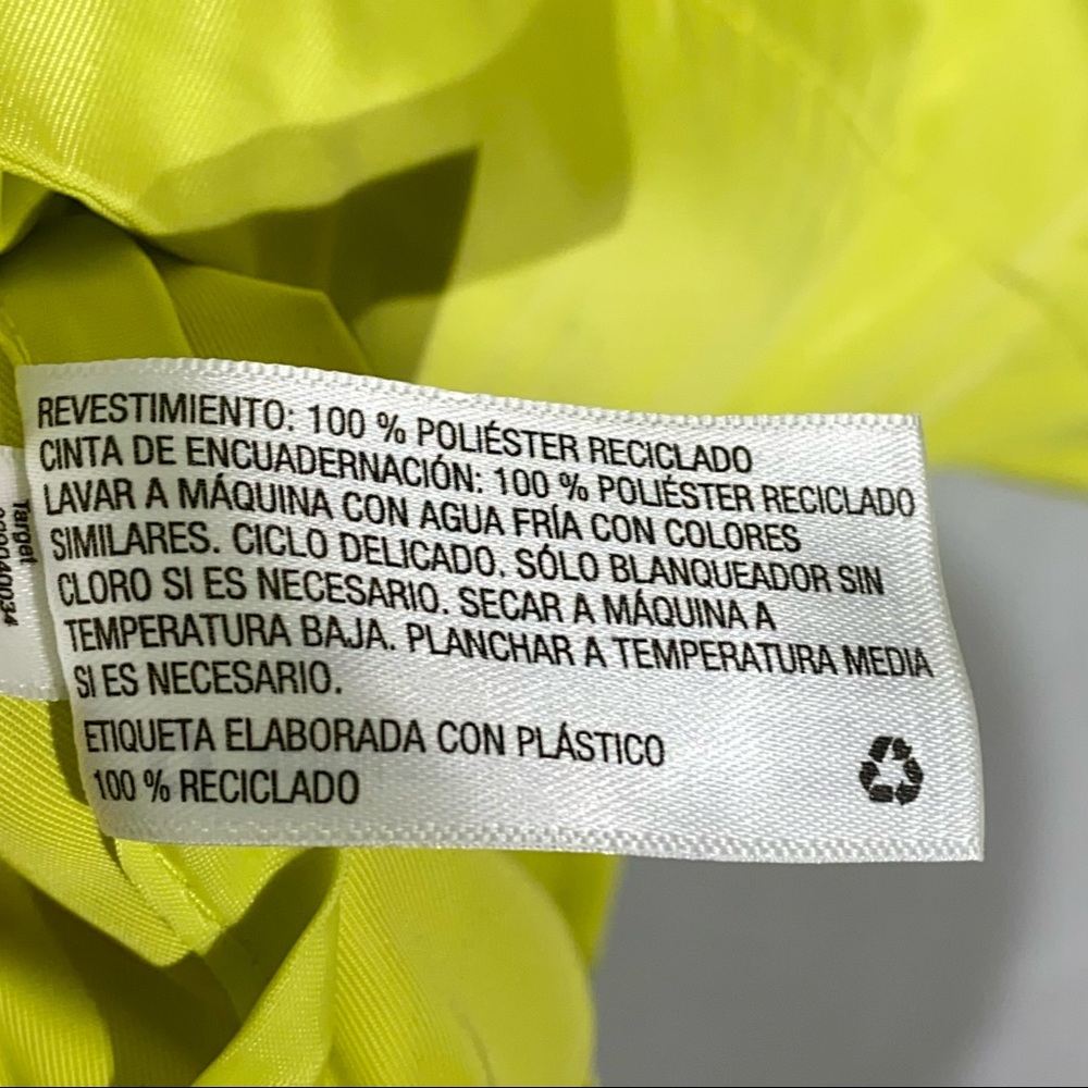 JoyLab Zip-Up Water Resistant Rain Coat Yellow L, 100% Recycled Polyester. - Picture 14 of 16